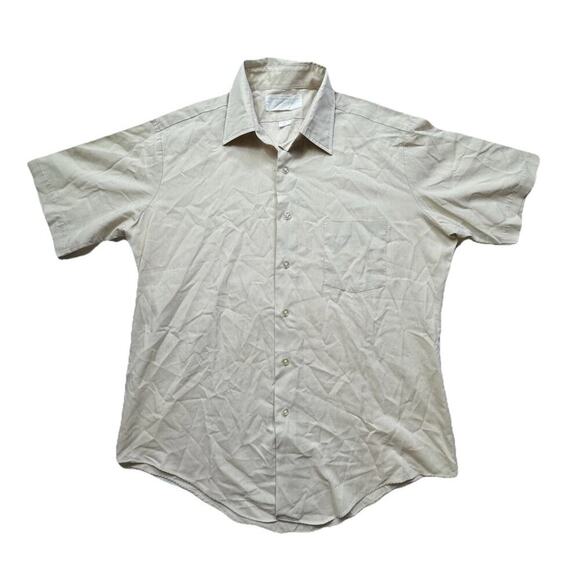 Vintage Sears Men's Short Sleeve Button Up Perma‎ Press 16.5" Shirt Distressed - Picture 1 of 10